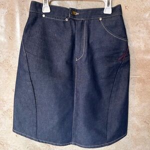 Levi’s Engineered Denim Skirt | Pearl Snap, Pleated Back, Pencil, Rare XS